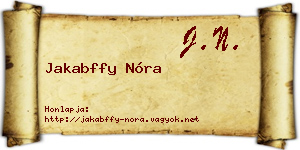 Jakabffy Nóra névjegykártya