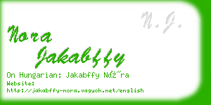 nora jakabffy business card